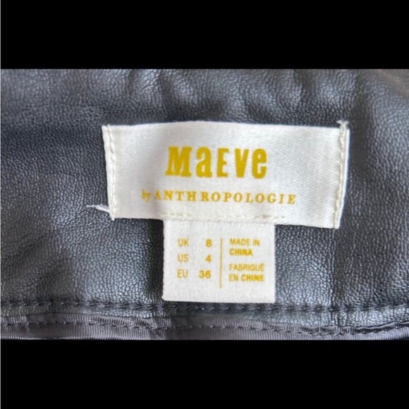 Anthropologie Maeve the Colette Leather Full Length Wide Leg Pants - Picture 5 of 5